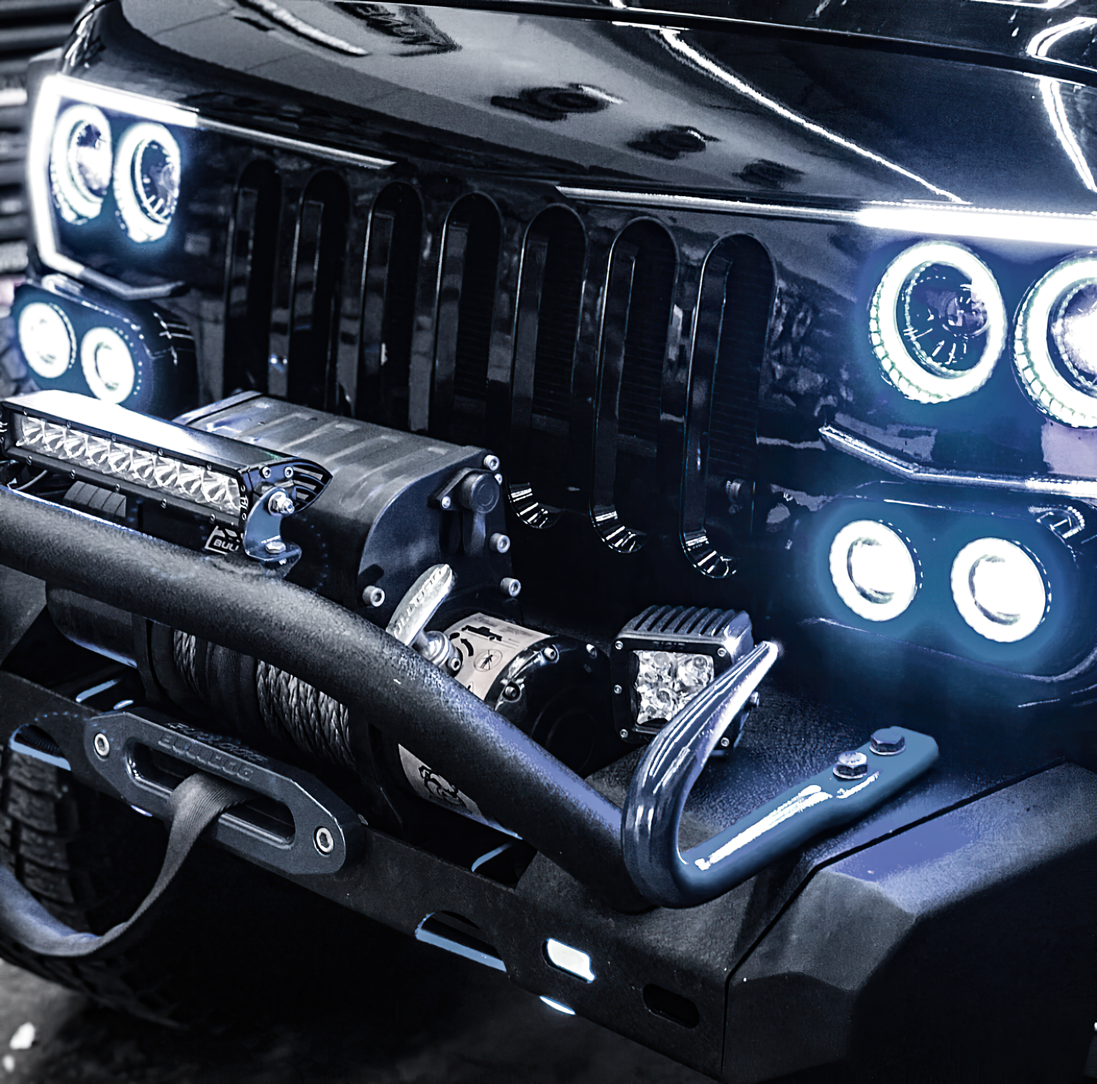 5835-335 - VECTOR Grille Surface Mount LED Halo Kit For Jeep JK/JL/JT - ColorSHIFT LED